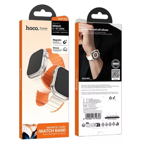 HOCO szíj Apple Watch 42 / 44 / 45 / 49 mm AS102 starlight narancssá-6942007619356 5 kép
