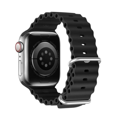 DUX DUCIS OCEAN WAVE szilikon szíj Apple Watch 42 / 44 / 45 mm fekete-6934913033920 1 kép