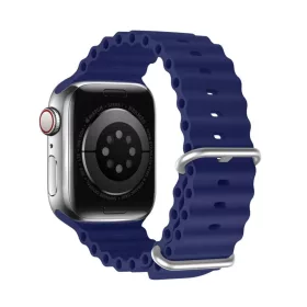   DUX DUCIS Ocean Wave szilikon szíj Apple Watch 42 / 44 / 45 mm kék