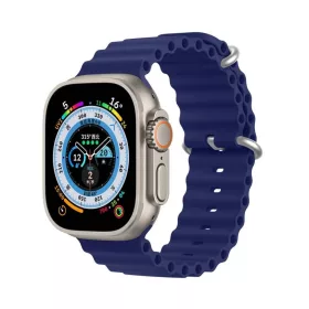 DUX DUCIS Ocean Wave szilikon szíj Apple Watch 42 / 44 / 45 mm kék-6934913033937 2 kép