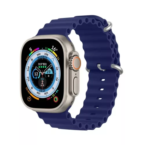 DUX DUCIS Ocean Wave szilikon szíj Apple Watch 42 / 44 / 45 mm kék-6934913033937 2 kép