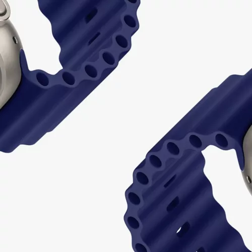 DUX DUCIS Ocean Wave szilikon szíj Apple Watch 42 / 44 / 45 mm kék-6934913033937 5 kép