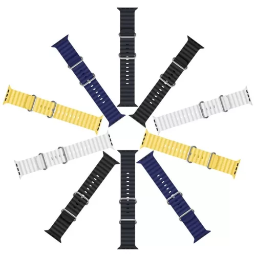 DUX DUCIS Ocean Wave szilikon szíj Apple Watch 42 / 44 / 45 mm kék-6934913033937 7 kép