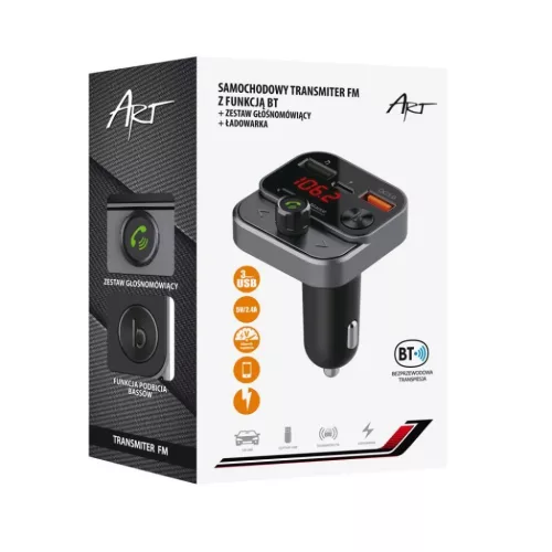 Transmiter FM MP3 Bluetooth 5.0 + USB A QC3.0 + Typ C (összesen 30W) -5906721172109 3 kép