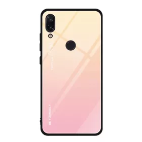   Gradient 9H üveghátlapú tok szilikon kerettel Xiaomi Redmi Note 7 pink