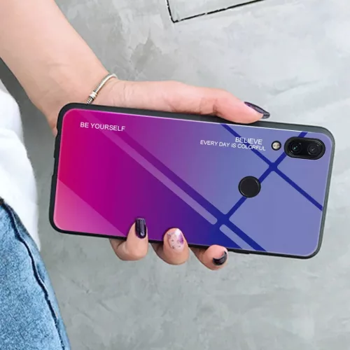 Gradient 9H üveghátlapú tok szilikon kerettel Xiaomi Redmi Note 7 p-9111201890817 5 kép