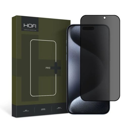 Hofi Anti Spy Glass Pro+ iPhone 15 Pro adatvédelmi üvegfólia-9319456604658 1 kép