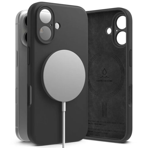 Ringke Silicone Magnetic Magsafe Iphone 16 Fekete Tok-8800274960572 1 kép