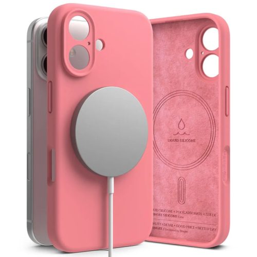 Ringke Silicone Magnetic Magsafe Iphone 16 Pink Tok-8800274960657 1 kép