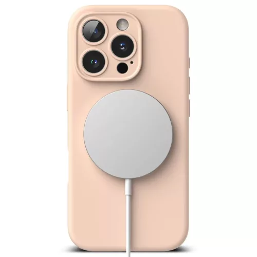 Ringke Silicone Magnetic Magsafe Iphone 16 Pro Pink Sand Tok-8809961789960 4 kép