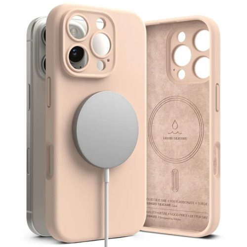 Ringke Silicone Magnetic Magsafe Iphone 16 Pro Max Pink Sand Tok-8809961789649 1 kép