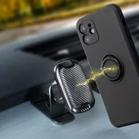 Szilikon gyűrűs tok iPhone 16 Pro Max fekete-5903396307355 2 kép