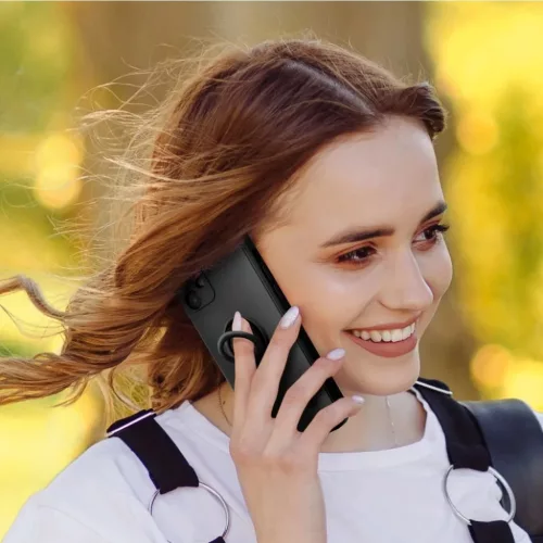 Szilikon gyűrűs tok iPhone 16 Pro Max fekete-5903396307355 4 kép