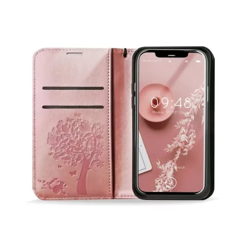 MEZZO fliptok Samsung Galaxy A32 5G-hez, rózsaarany fa minta-5903396105319 6 kép