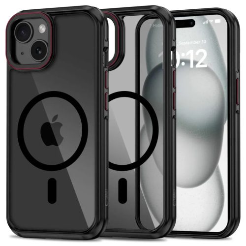 Tech-protect Maghibrid Iphone 15 Fekete/piros Tok-5906302312559 1 kép