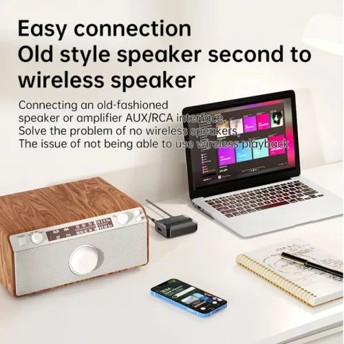 HIGI T59 bluetooth audio adó / vevő AUX 3.5mm adapter + microSD, USB- 6 kép