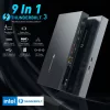 Rocketek 9in1 USB Type-C HUB USB 3.0/Thunderbolt 3 USB-C dokkoló szürke