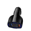 Univerzális szivargyújtós autós töltő 2xUSB és 1x USB Type-C QC- 1 kép