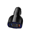 Univerzális szivargyújtós autós töltő 2xUSB és 1x USB Type-C QC- 4 kép