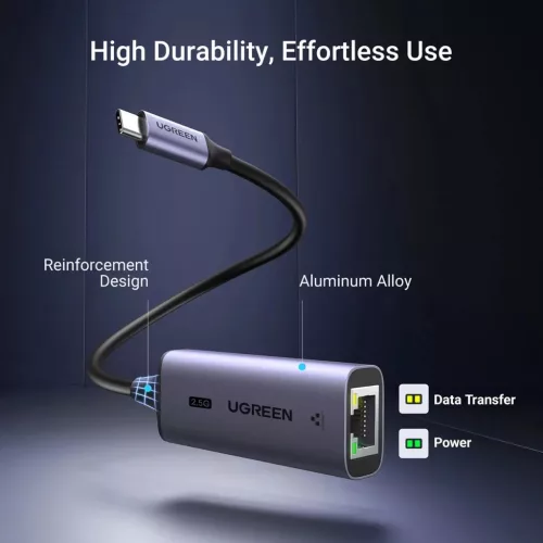 Ugreen CM648 USB-C to RJ45 Ethernet 2.5G adapter - szürke-6941876220526 7 kép