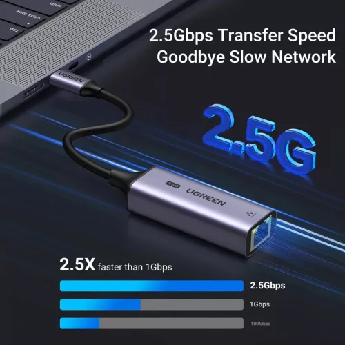 Ugreen CM648 USB-C to RJ45 Ethernet 2.5G adapter - szürke-6941876220526 9 kép