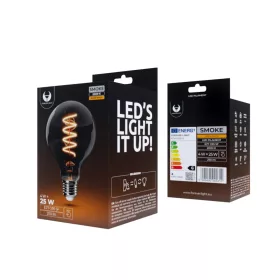   LED Izzó Filament E27 G95 4W 230V 2000K 250lm SF füstös Forever Light