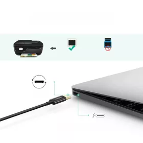 Ugreen nyomtató kábel USB-C - USB-B 480Mb/s 2m fekete (US241)-6957303854462 2 kép
