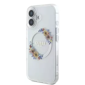  iPhone 16 Plus Átlátszó Guess IML Flowers Wreath MagSafe tok-3666339311438 2 kép