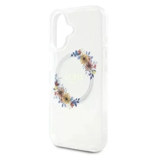  iPhone 16 Plus Átlátszó Guess IML Flowers Wreath MagSafe tok-3666339311438 6 kép