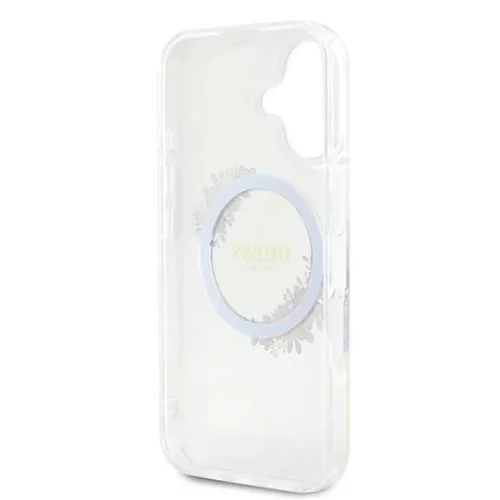 iPhone 16 Plus Átlátszó Guess IML Flowers Wreath MagSafe tok-3666339311438 7 kép