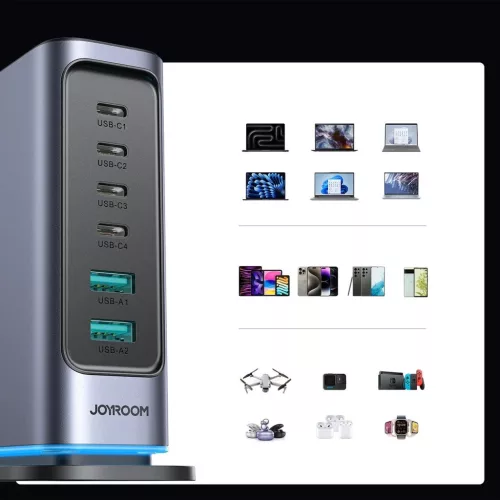 Joyroom JR-TCM02 többportos GaN töltő 65W EU 4x USB-C 2x USB-A - s�-6956116795528 10 kép
