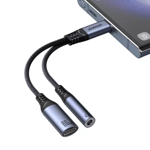Joyroom SY-C02 2in1 DAC adapter USB-C to USB-C / 3.5 mm mini jack - fe-6956116773861 2 kép
