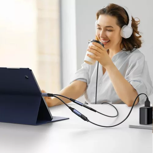 Joyroom SY-C02 2in1 DAC adapter USB-C to USB-C / 3.5 mm mini jack - fe-6956116773861 10 kép