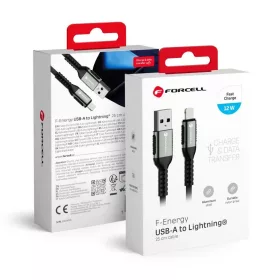 FORCELL F-ENERGY C257 USB A - Lightning kábel 2,4A 12W Cafule 1,2 m f-5903396298325 1 kép