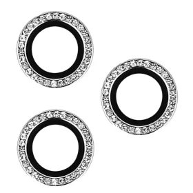   Edzett üveg HARD DIAMOND a kamera (LENS) védelmére Samsung Galaxy S23 Plus ezüst (3 darab lencse) üvegfólia