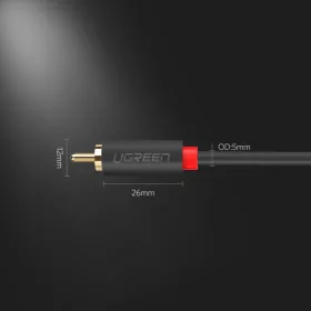 Ugreen sztereo 2RCA audio-video kábel Cinch 5m szürke (10520)-6957303815203 2 kép