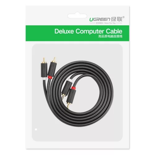 Ugreen sztereo 2RCA audio-video kábel Cinch 5m szürke (10520)-6957303815203 3 kép