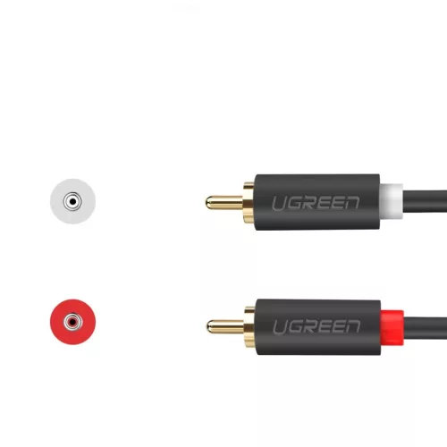 Ugreen sztereo 2RCA audio-video kábel Cinch 5m szürke (10520)-6957303815203 8 kép