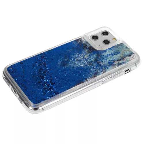 Folyékony flitteres mintájú TPU tok iPhone 11 Pro kék-5900217332978 3 kép