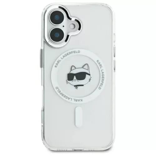  iPhone 16 Plus fehér Karl Lagerfeld IML Metal Choupette Head MagSafe-3666339318093 3 kép