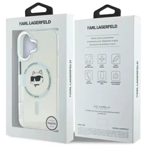  iPhone 16 Plus fehér Karl Lagerfeld IML Metal Choupette Head MagSafe-3666339318093 8 kép