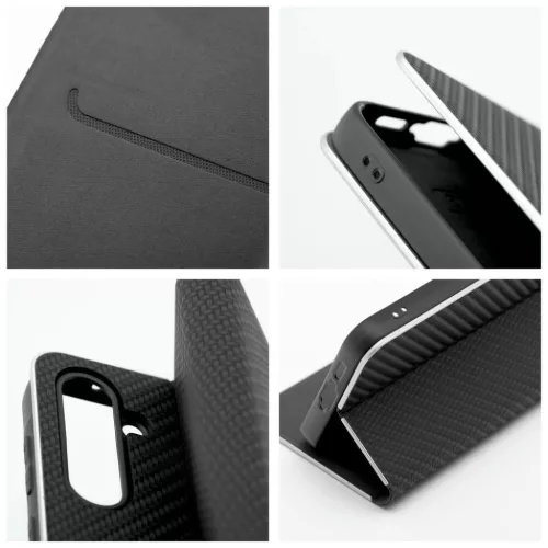 LUNA Carbon fliptok Samsung Galaxy A13 4G fekete tok-5903396150425 7 kép