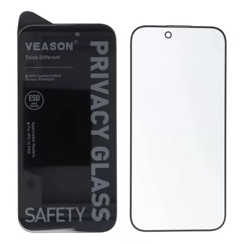 6D Pro Veason Privacy üvegfólia - iPhone 15 fekete-5903396248450 3 kép