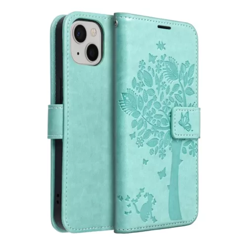 MEZZO fliptok iPhone 13 telefonszín fa zöld tok-5903396119972 5 kép