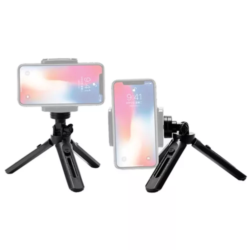 Mini Tripod telefontartó állvány selfie bot és GoPro tartó fekete-9111201898547 2 kép
