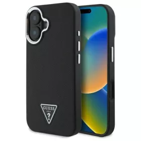  iPhone 16 Plus 6,7" fekete/fekete Grained Triangle MagSafe Guess GUHM-3666339302313 1 kép