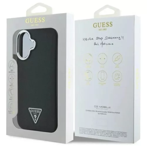  iPhone 16 Plus 6,7" fekete/fekete Grained Triangle MagSafe Guess GUHM-3666339302313 8 kép