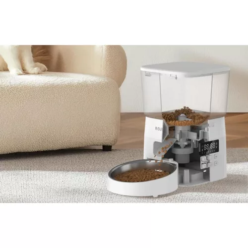 Rojeco 2L Automata Kisállat-eledel adagoló Gombos változat (Fehér)-6975116294299 4 kép