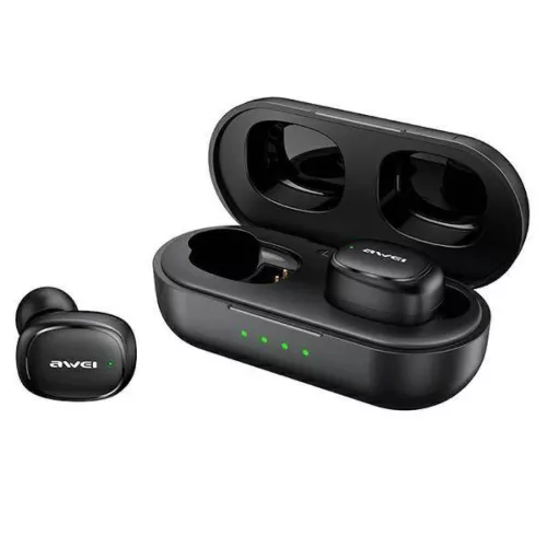 Bluetooth 5.1 TWS Fülhallgató + AWEI Dokkolóállomás (T13Pro) feke-6954284001823 3 kép