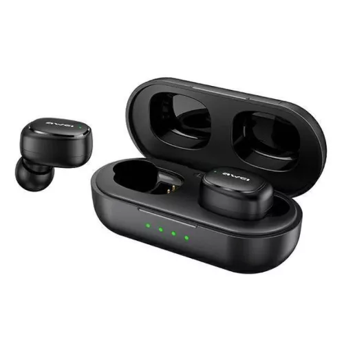 Bluetooth 5.1 TWS Fülhallgató + AWEI Dokkolóállomás (T13Pro) feke-6954284001823 4 kép